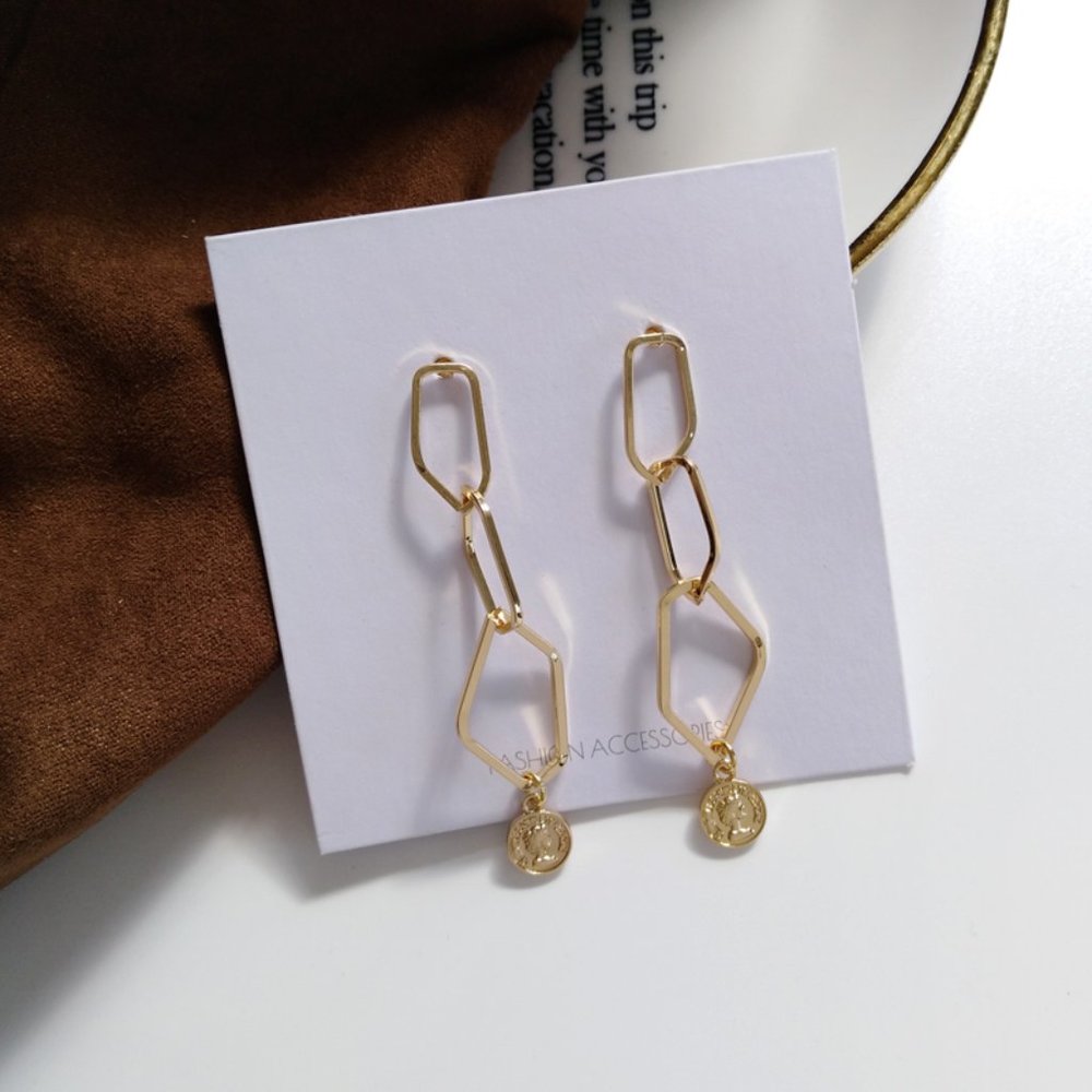 💕Last one Sterling Silver Coin Dangle Earrings - Picture 3 of 9